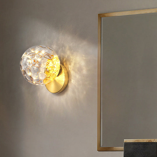 Bedside Glass Shade Wall Mount Light With Creative Star Design