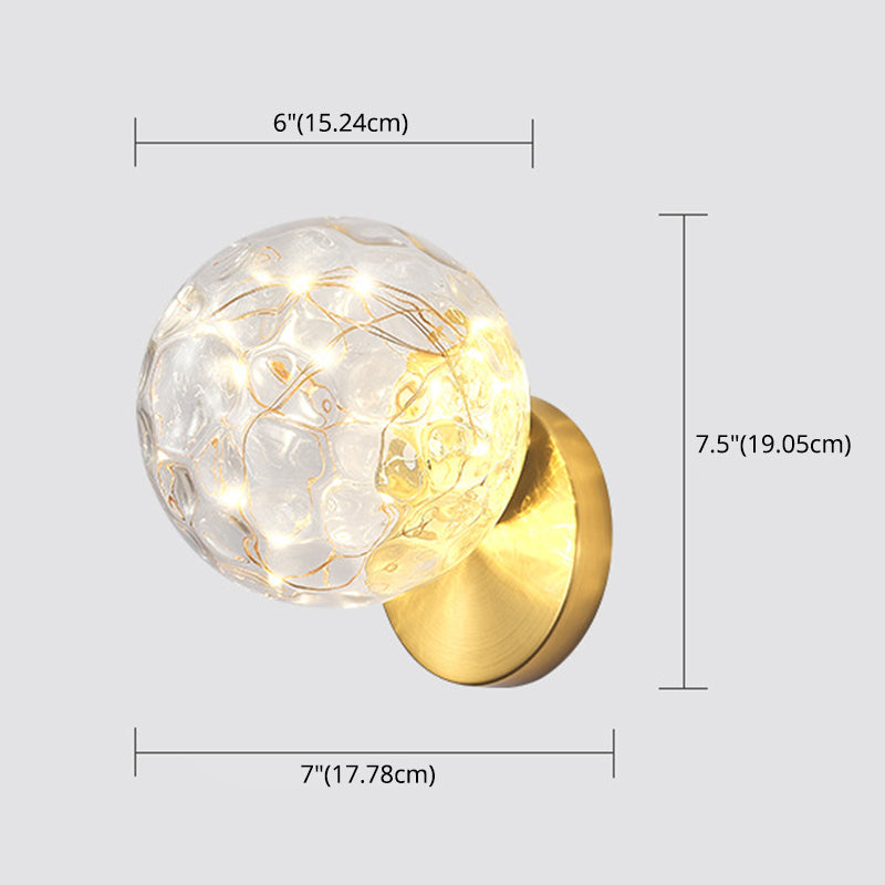 Bedside Glass Shade Wall Mount Light With Creative Star Design