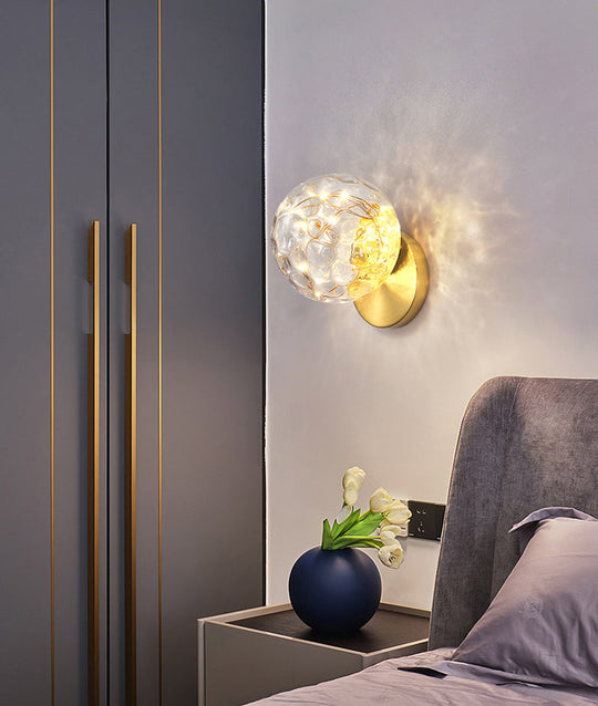Bedside Glass Shade Wall Mount Light With Creative Star Design