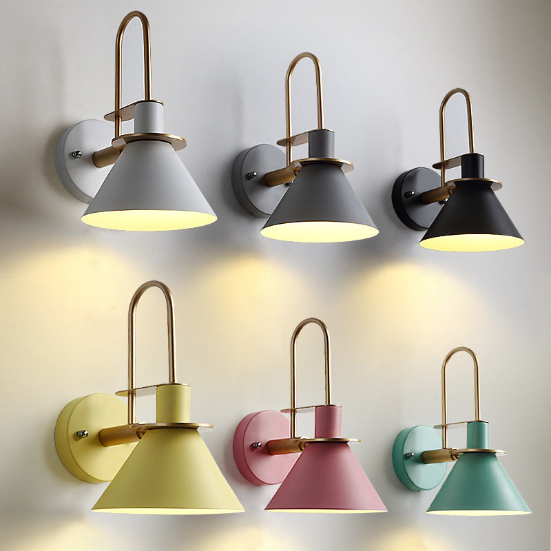 Colorful Macaroon Style Wall Mount Sconce Light For Hotel Bedrooms