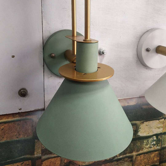 Colorful Macaroon Style Wall Mount Sconce Light For Hotel Bedrooms Green