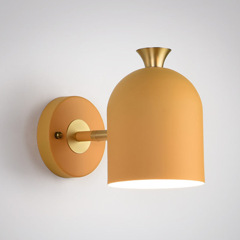 Nordic Wall Mounted Light: Simplicity Macaroon Metal Sconce - Bedroom Fixture Yellow
