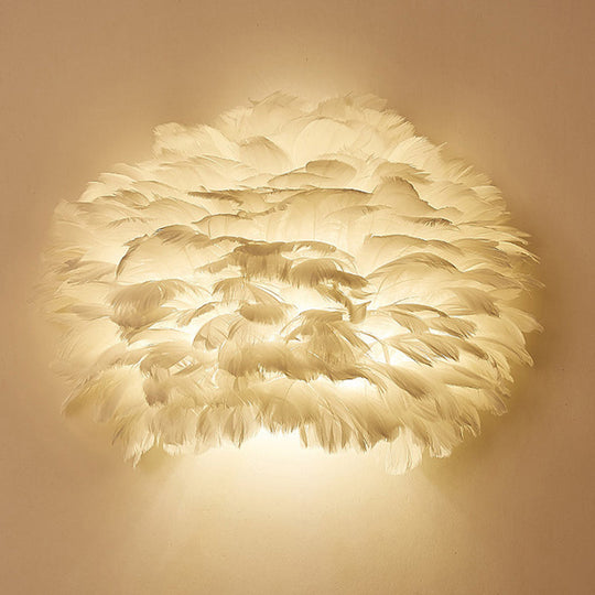 Nordic Feather Sconce Light - Romantic Wall Lamp For Bedroom