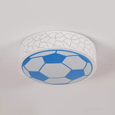 Creative Metal Soccer Ceiling Light For Kids Bedroom And Bathroom - Flush Mount Sport Lighting