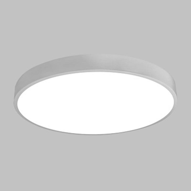Round Nordic Metal Ceiling Lamp With Led Flush Mount Light For Bedrooms White / 12