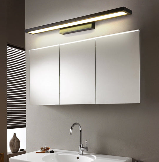 Modern Minimalist Vanity Wall Light In Aluminum With Rectangular Shape