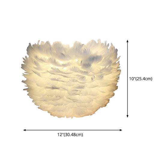 Modern Feather Wall Mount Lamp: Romantic & Cozy Sconce Lighting For Bedroom