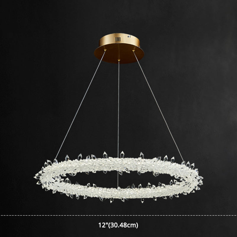 Modern Minimalist Led Pendant Lamp With Clear Crystal - Ideal For Living Room