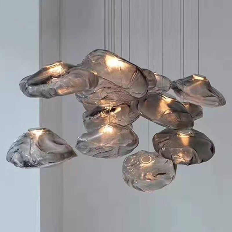 Modern Lattice Glass Ceiling Hanging Light Fixture For Restaurants - 1 Bun