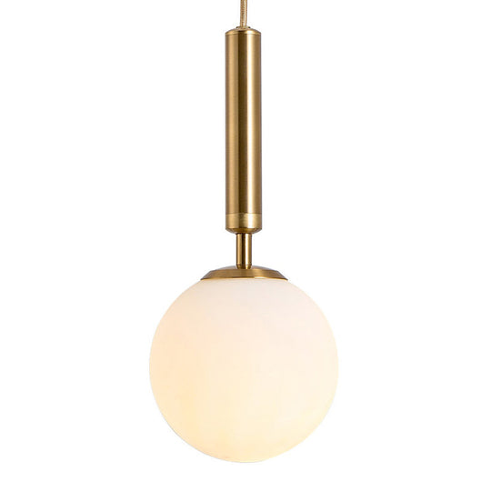 Mid-Century Modern White Glass Sphere Pendant Lighting - Ideal For Restaurants