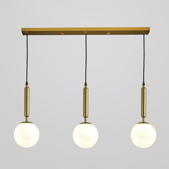Sleek 3-Light Glass Pendant: Modern Creative Multi-Light Fixture For Clothing Stores Gold / White