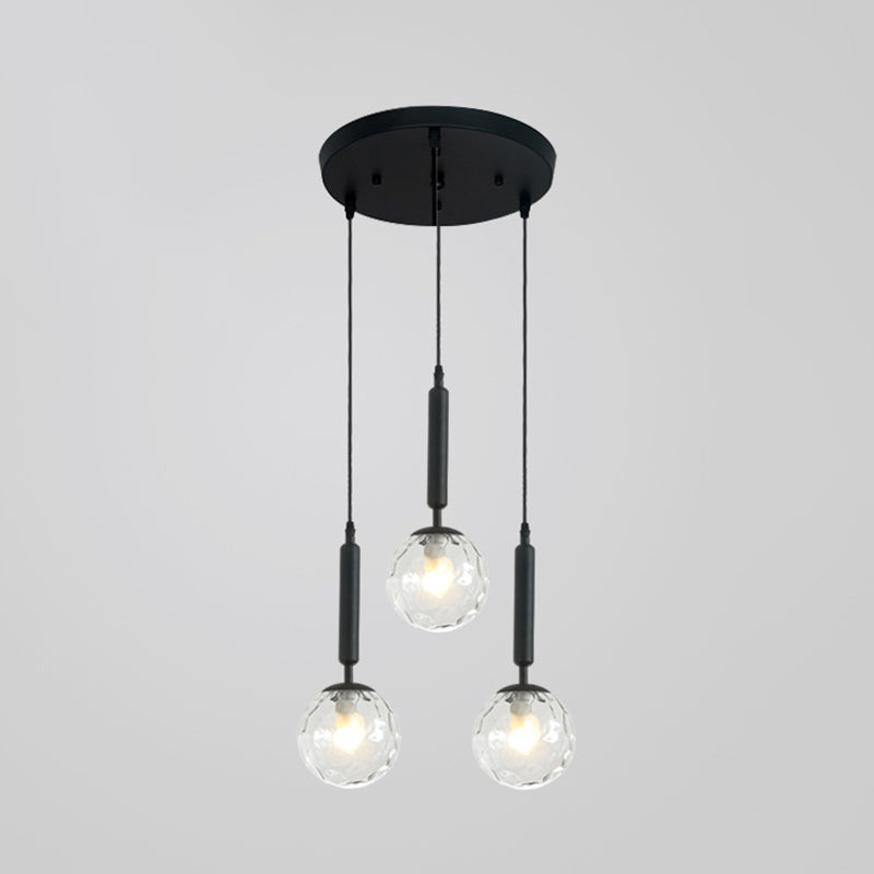 Sleek 3-Light Glass Pendant: Modern Creative Multi-Light Fixture For Clothing Stores