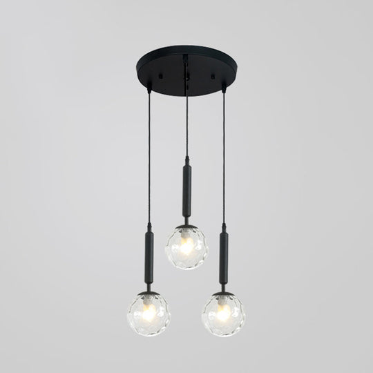Sleek 3-Light Glass Pendant: Modern Creative Multi-Light Fixture For Clothing Stores