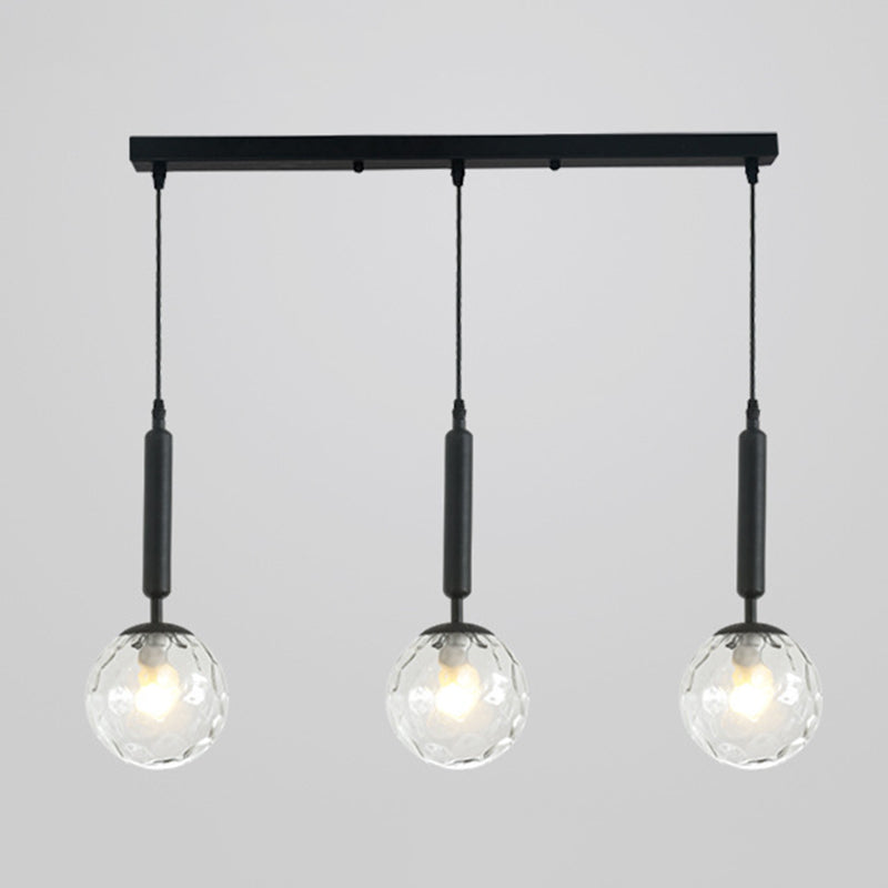Sleek 3-Light Glass Pendant: Modern Creative Multi-Light Fixture For Clothing Stores