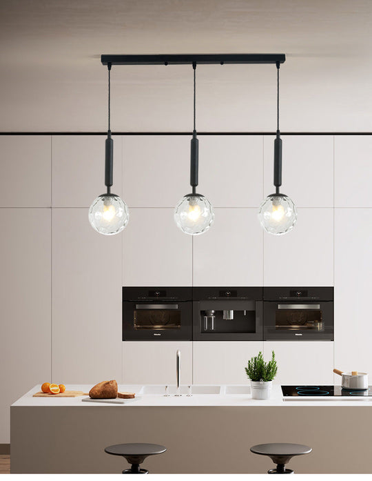 Sleek 3-Light Glass Pendant: Modern Creative Multi-Light Fixture For Clothing Stores