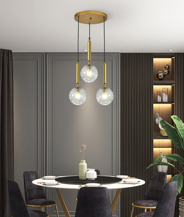 Sleek 3-Light Glass Pendant: Modern Creative Multi-Light Fixture For Clothing Stores