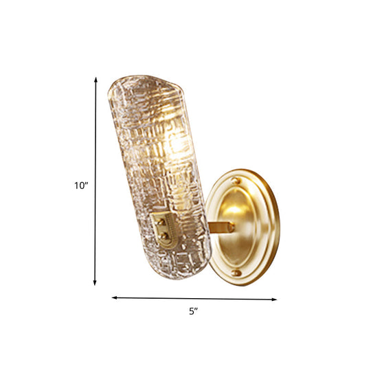Prism Crystal Wall Sconce With 1/2 Lights - Brass Mount For Corridors