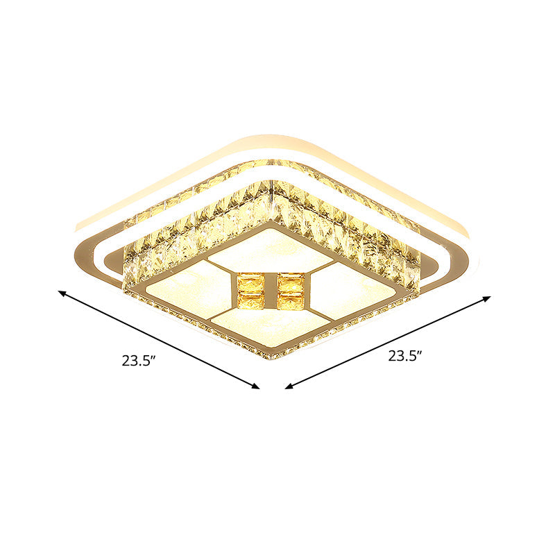 White Led Wide Ceiling Mount Flush Light Fixture - 14’/19.5’/23.5’ Width