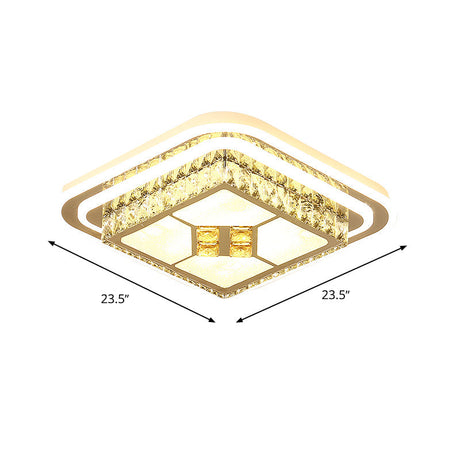 White Led Wide Ceiling Mount Flush Light Fixture - 14’/19.5’/23.5’ Width