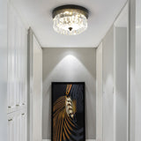 Modern Black Round Crystal Ceiling Lamp Choose From 10/14/18 Widths
