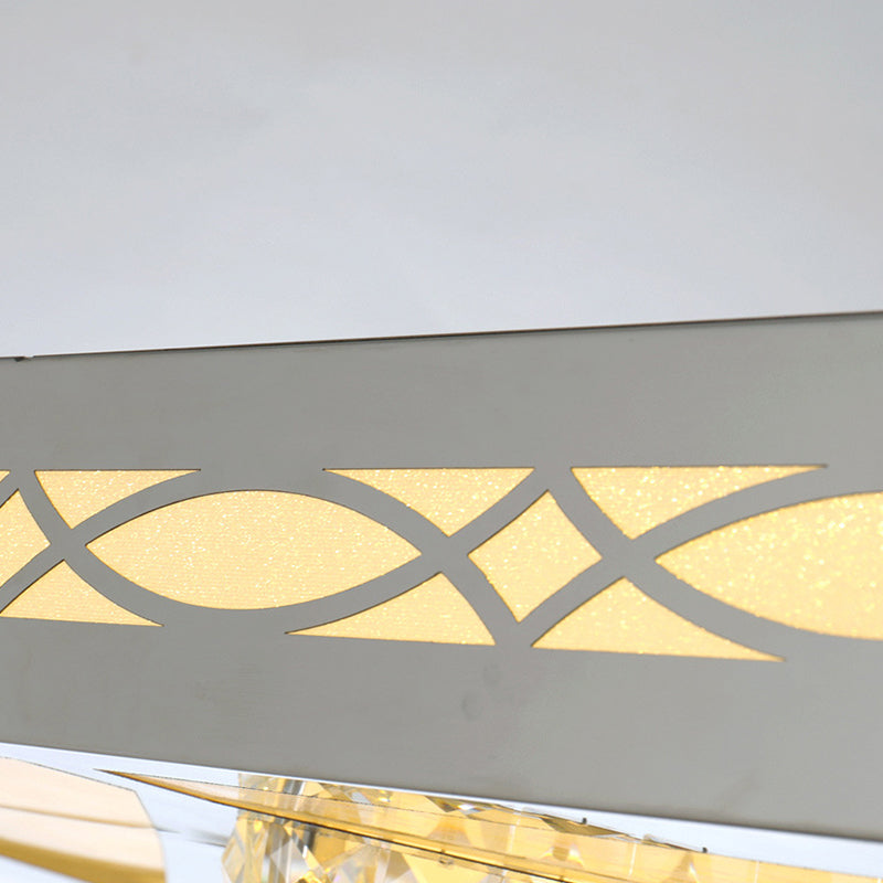 Contemporary Led Flush Mount Lamp - Rectangle Shape White Acrylic Ceiling Fixture For Living Room