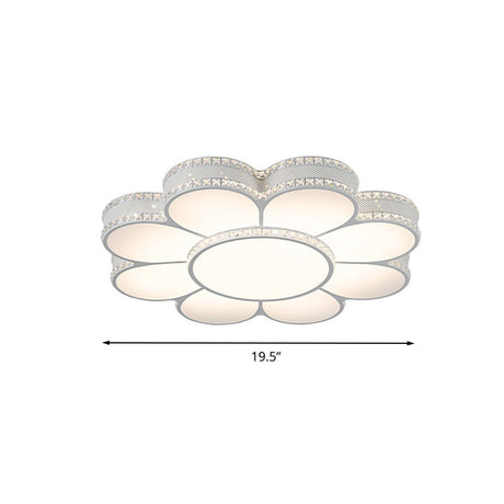 White Led Petal Ceiling Flush Mount Lamp - 19.5/23.5/31.5 Modern Acrylic Warm 3 Color Light