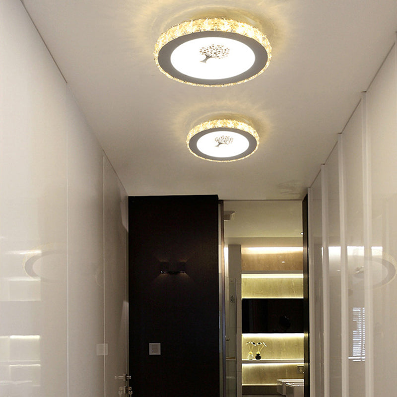 Modern White Led Flush Mount Ceiling Light For Bedrooms - 10’/19.5’ Wide Acrylic Fixture