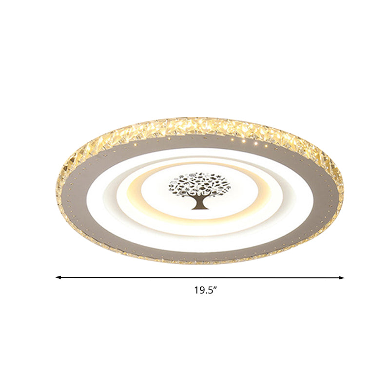 Modern White Led Flush Mount Ceiling Light For Bedrooms - 10’/19.5’ Wide Acrylic Fixture