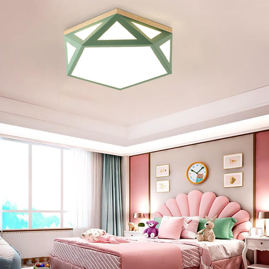 Geometric Acrylic Led Flush Light With Multiple Sizes And Color Options For Bedroom Ceiling -