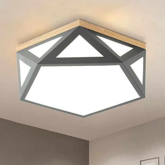 Geometric Acrylic Led Flush Light With Multiple Sizes And Color Options For Bedroom Ceiling -