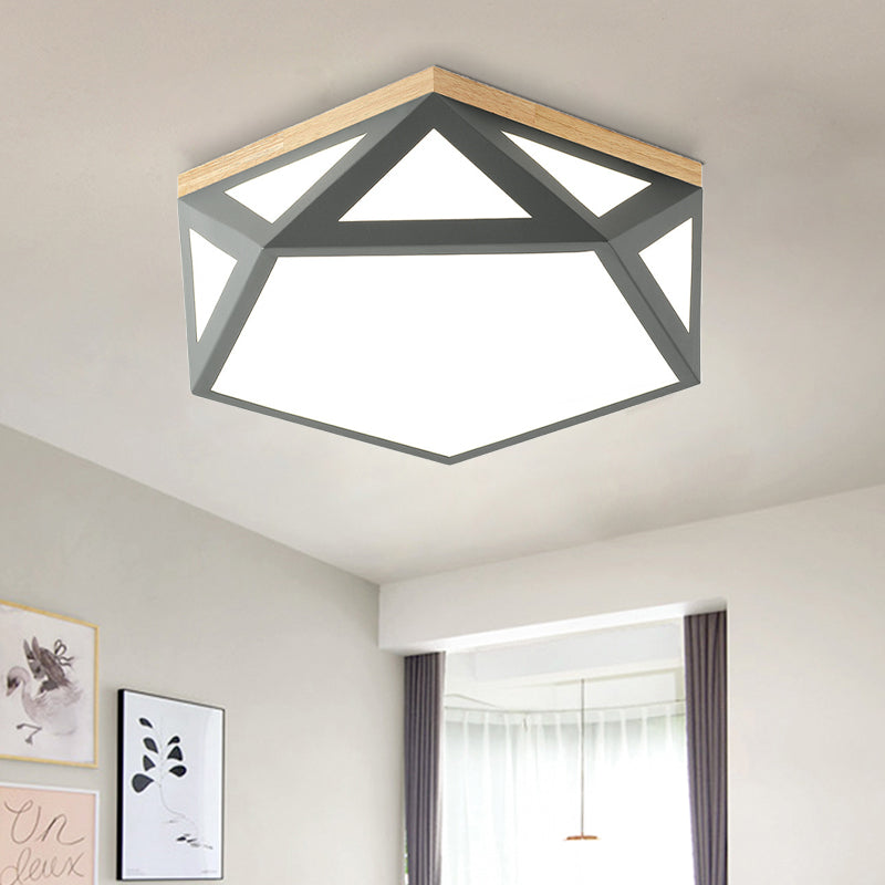 Geometric Acrylic Led Flush Light With Multiple Sizes And Color Options For Bedroom Ceiling -