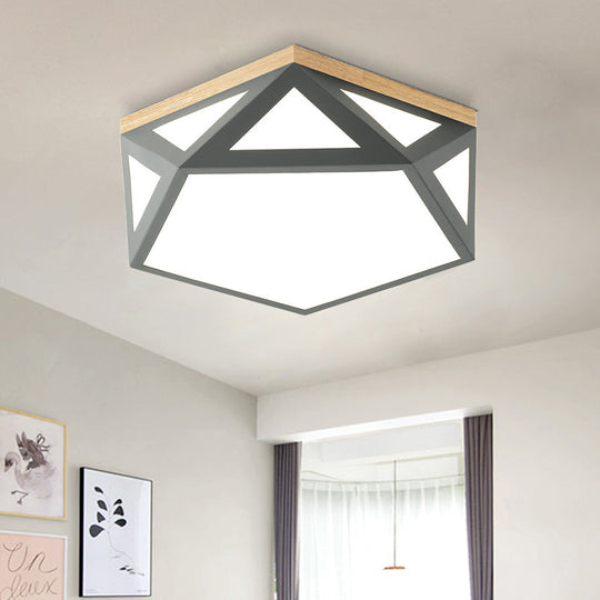 Geometric Acrylic Led Flush Light With Multiple Sizes And Color Options For Bedroom Ceiling -