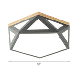 Geometric Acrylic Led Flush Light With Multiple Sizes And Color Options For Bedroom Ceiling - Modern
