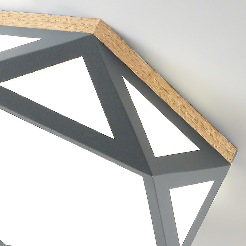 Geometric Acrylic Led Flush Light With Multiple Sizes And Color Options For Bedroom Ceiling -