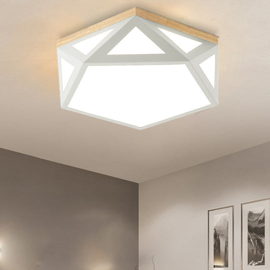 Geometric Acrylic Led Flush Light With Multiple Sizes And Color Options For Bedroom Ceiling - Modern