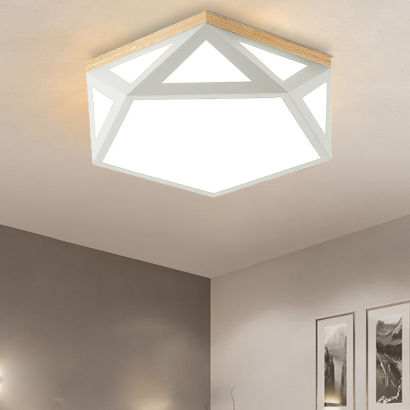 Geometric Acrylic Led Flush Light With Multiple Sizes And Color Options For Bedroom Ceiling -