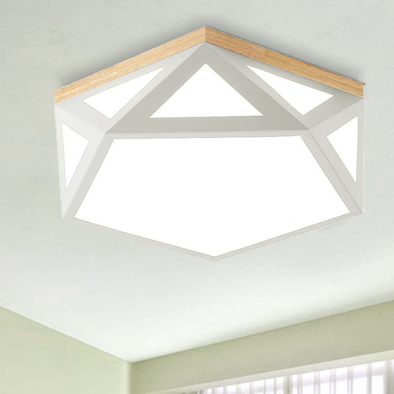Geometric Acrylic Led Flush Light With Multiple Sizes And Color Options For Bedroom Ceiling -
