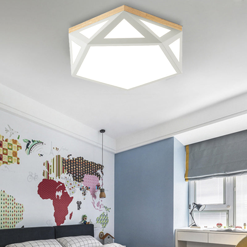 Geometric Acrylic Led Flush Light With Multiple Sizes And Color Options For Bedroom Ceiling - Modern
