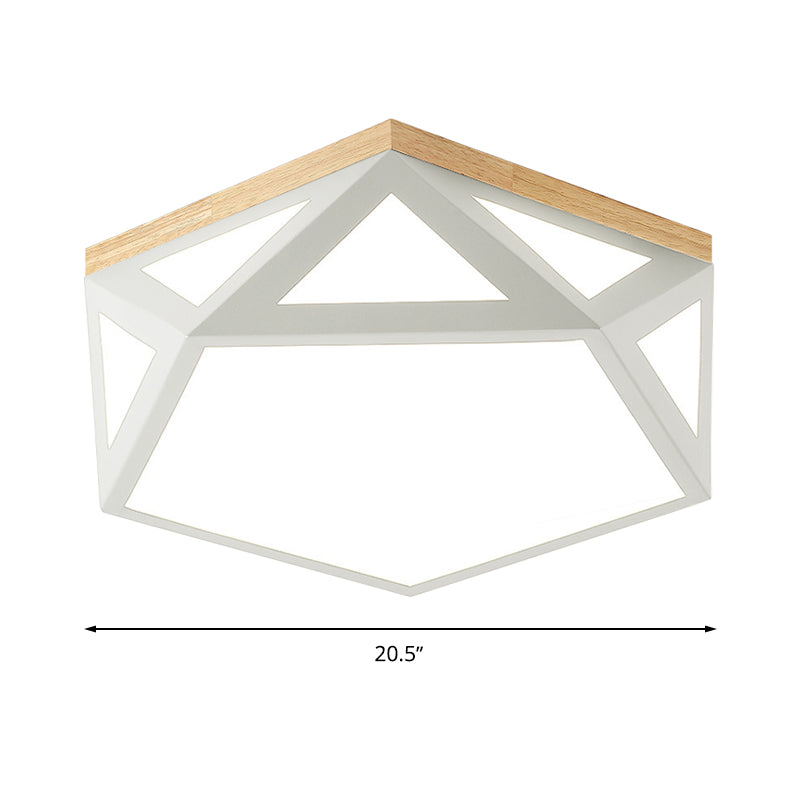 Geometric Acrylic Led Flush Light With Multiple Sizes And Color Options For Bedroom Ceiling - Modern