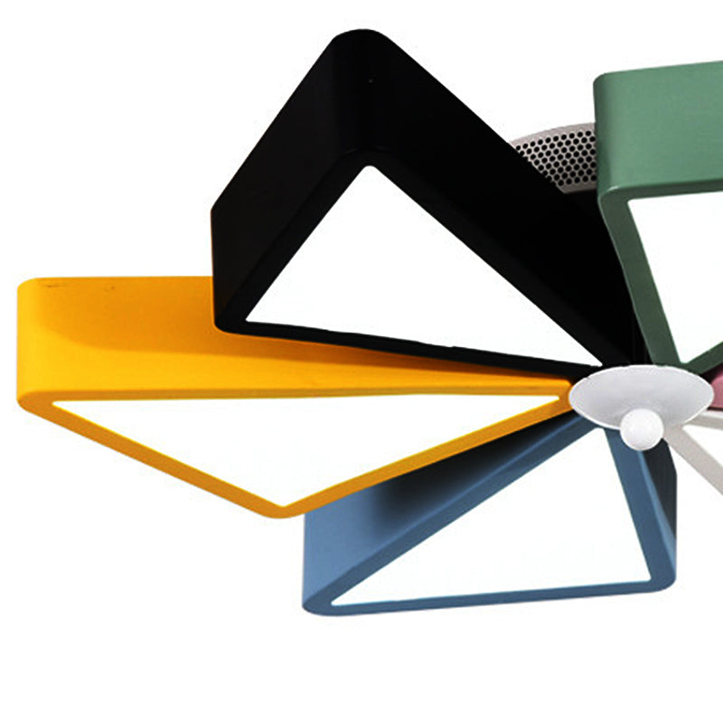 19.5’/23.5’ Modern Acrylic Led Flushmount Light - Windmill Design Blue & Pink Ceiling Lighting