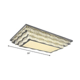 Modern Crystal Led Flushmount Ceiling Light In Cognac For Living Room