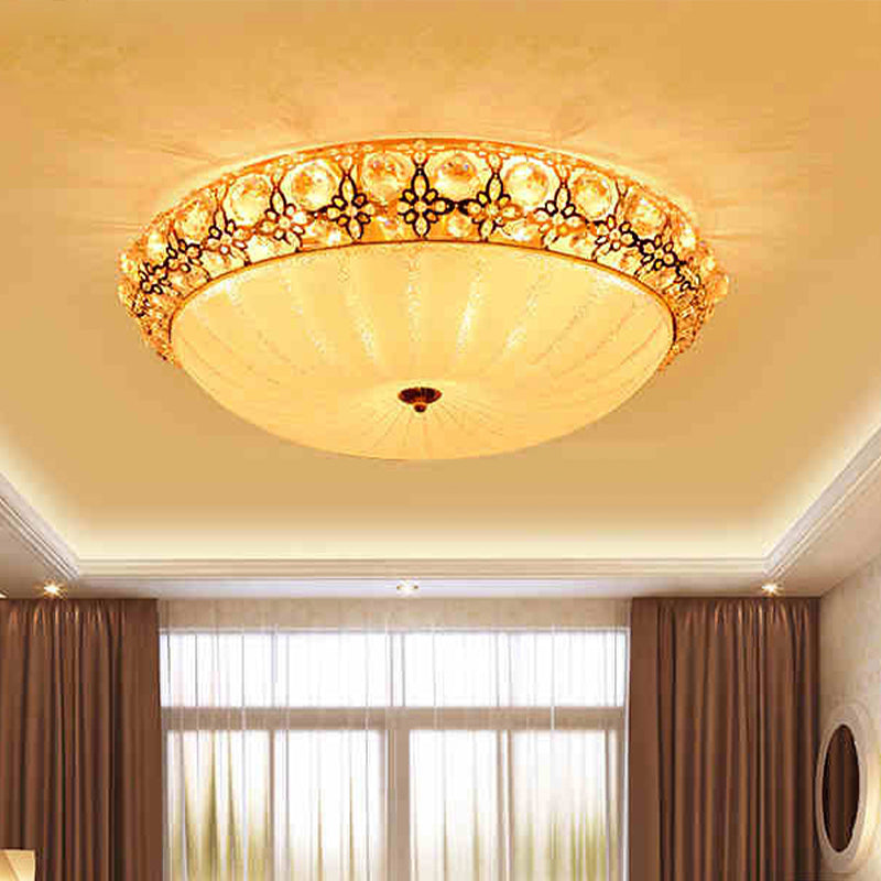 Modern Led Flushmount Ceiling Light - White Dimple Frosted Glass 16/19.5/23.5 Dia Warm/White