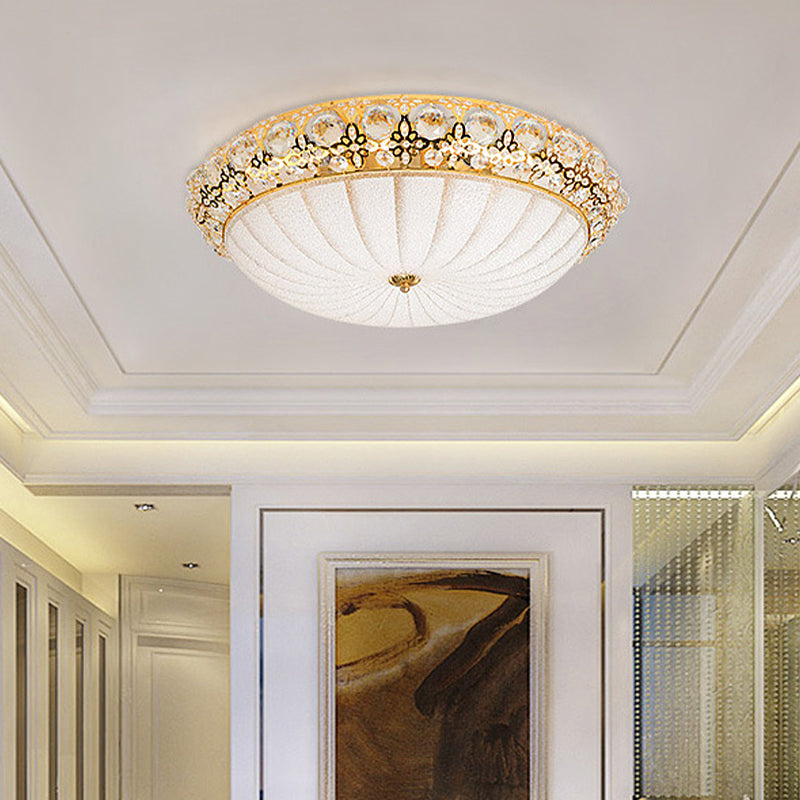 Modern Led Flushmount Ceiling Light - White Dimple Frosted Glass 16/19.5/23.5 Dia Warm/White / 16