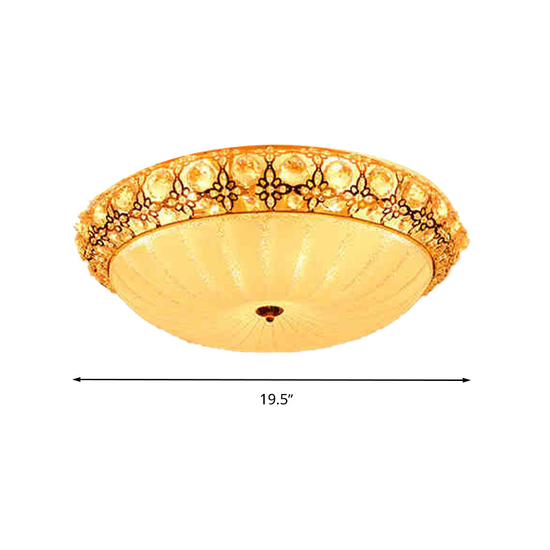 Modern Led Flushmount Ceiling Light - White Dimple Frosted Glass 16’/19.5’/23.5’ Dia Warm/White