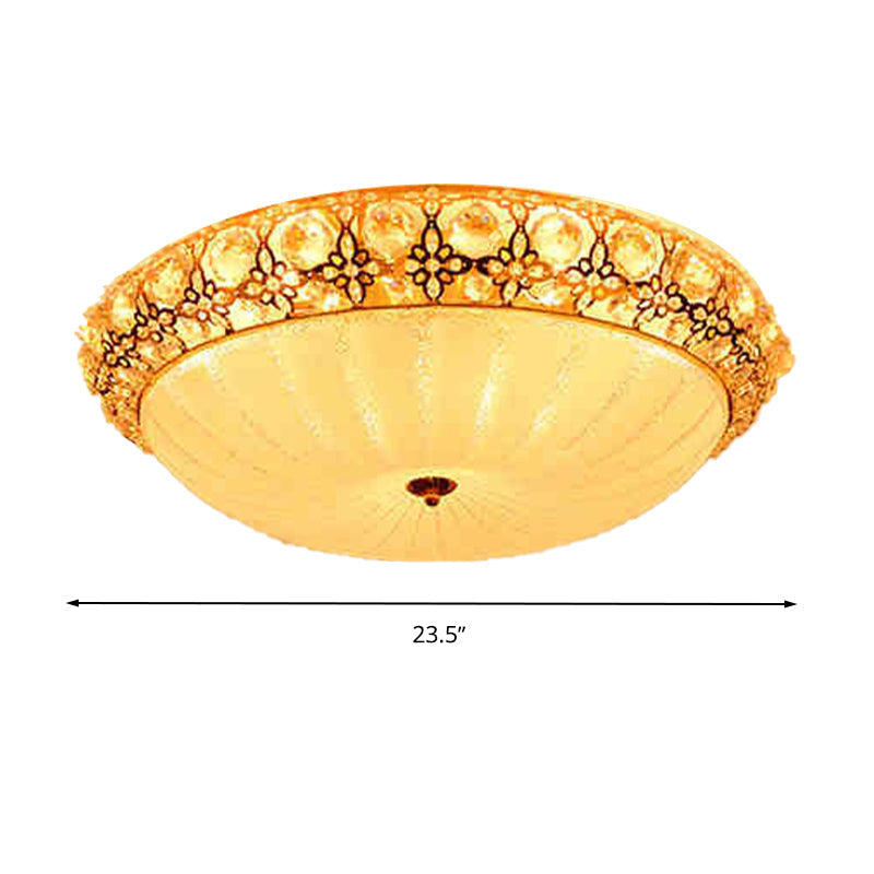 Modern Led Flushmount Ceiling Light - White Dimple Frosted Glass 16’/19.5’/23.5’ Dia Warm/White