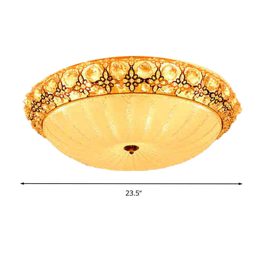 Modern Led Flushmount Ceiling Light - White Dimple Frosted Glass 16’/19.5’/23.5’ Dia Warm/White
