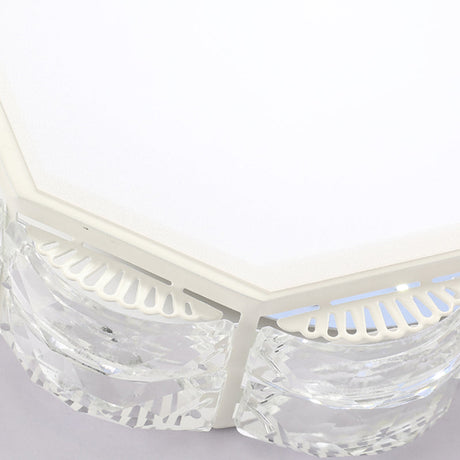 Modern Led Crystal Flush Mount Spotlight In Black/White - Round/Square Corridor Lighting