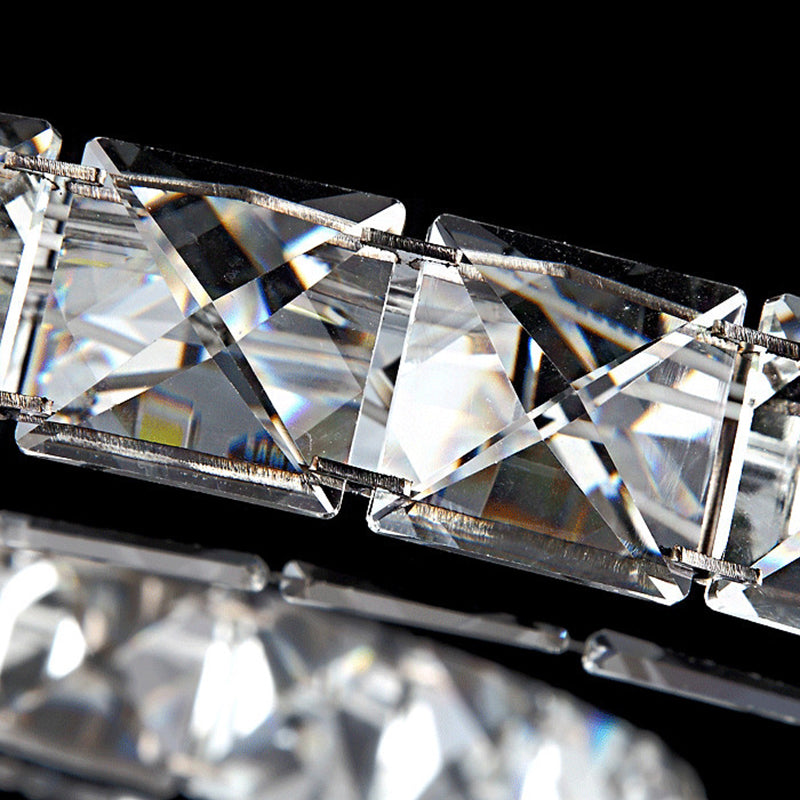 Simple Windmill Crystal Semi Flush Mount: 5 - Light Light In Chrome Bedroom Lighting With