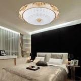 Dome Flush Mount Led Ceiling Light In Modern White Glass - 8/12/16 Wide Gold/Silver Finish White/3