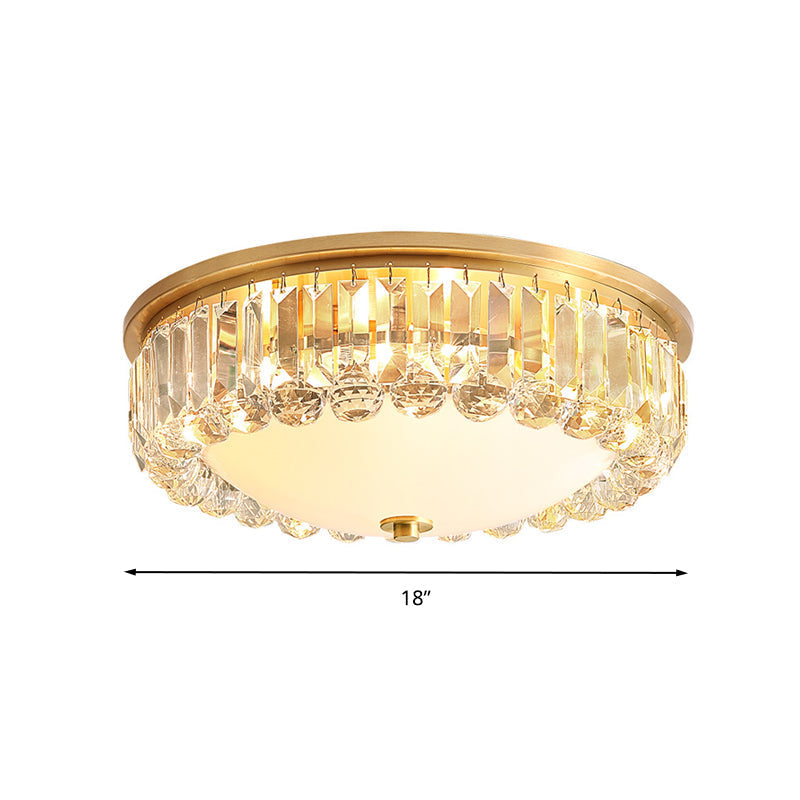 Led Modern Crystal Flush Mount Ceiling Light In Gold Ideal For Bedroom